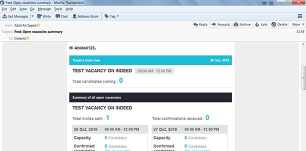 Capture candidate feedback online