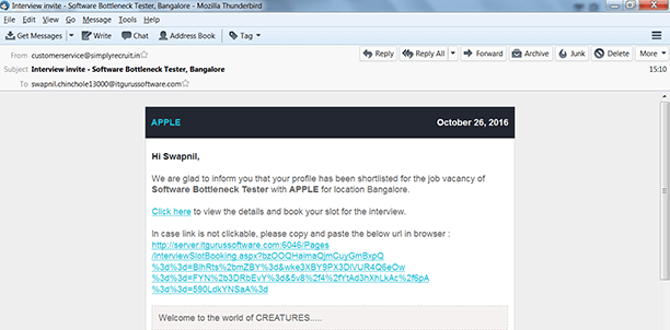 Candidates access the link and book slot for interview