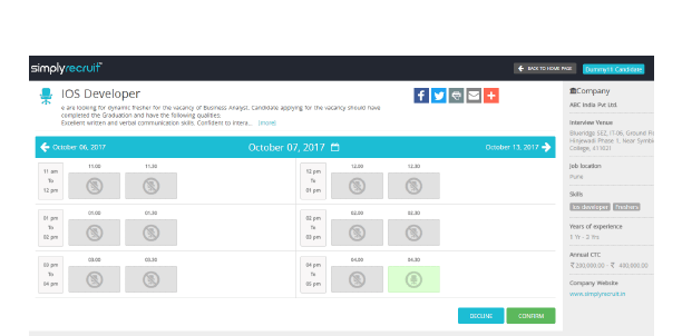 Candidates will access the link and book the time slot as per their convenience